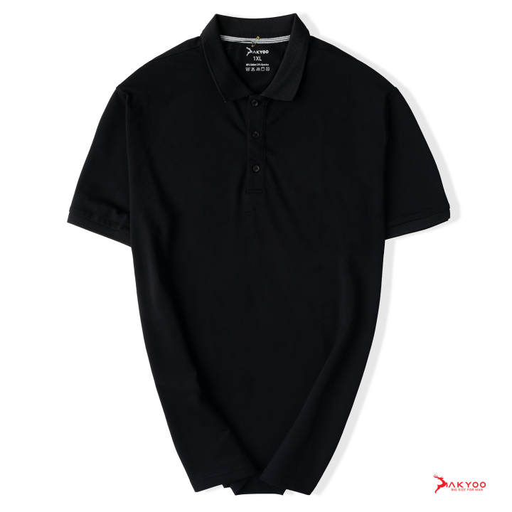 Áo Polo Đen Trơn Dành Cho Nam Bigsize&hellip;