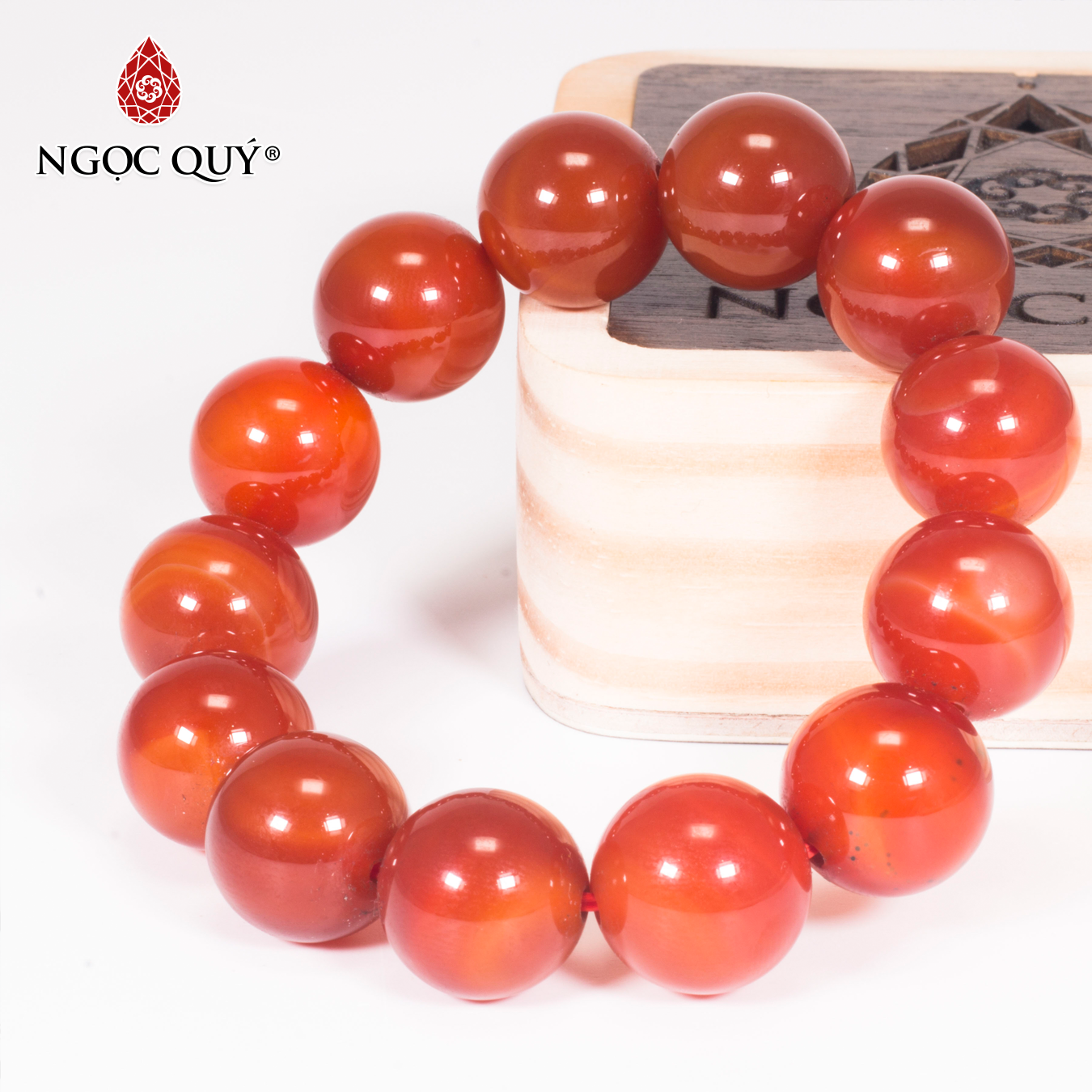 [HCM]Vòng tay đá mã não đỏ mệnh hỏathổ - Ngọc Quý Gemstones