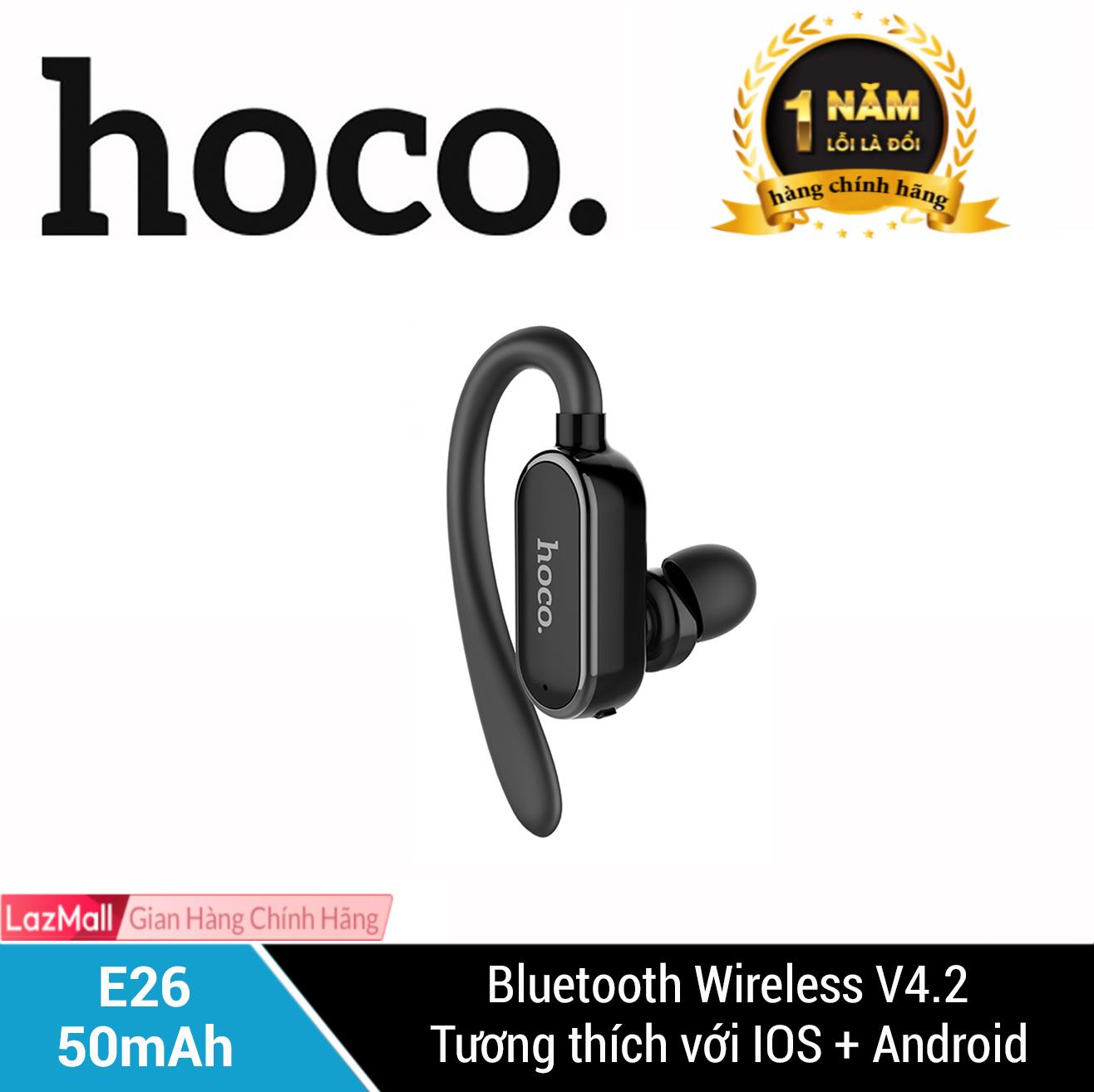 Tai nghe móc tai Bluetooth Wireless V4.2 WT Hoco E26 - 50mAh