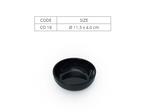 Chén Nhựa Melamine Đen Bóng Co18