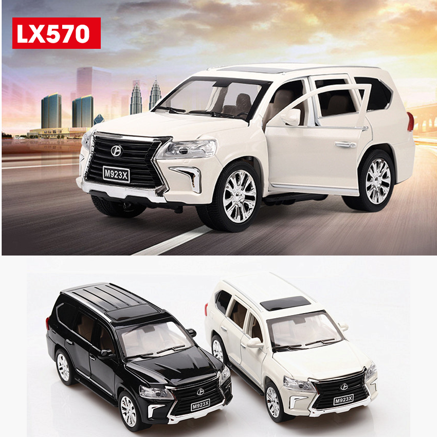 Mô hình xe ô tô LX570 XLG 1:24 bằng kim loại xe chạy cót mở được cửa có đèn và âm thanh động cơ mô hình xe đồ chơi trẻ em