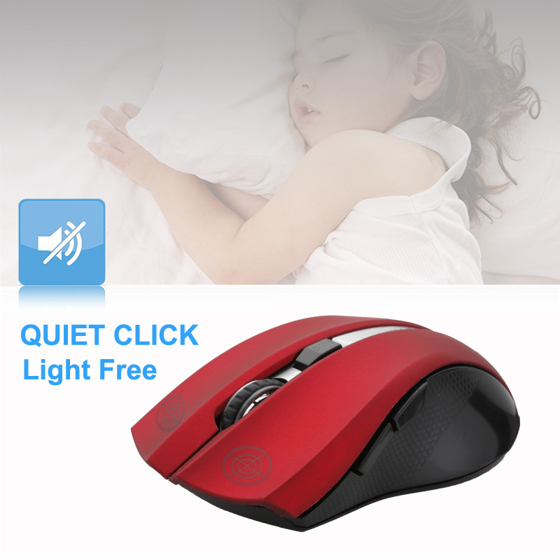 T-WOLF Q5 2.4GHz Wireless Silent Computer Mouse 1800DPI Adjustable Ergonomic Mice Good Cordless Optical PC Laptop Gaming Mouse - Chuột Máy Tính Không Dây