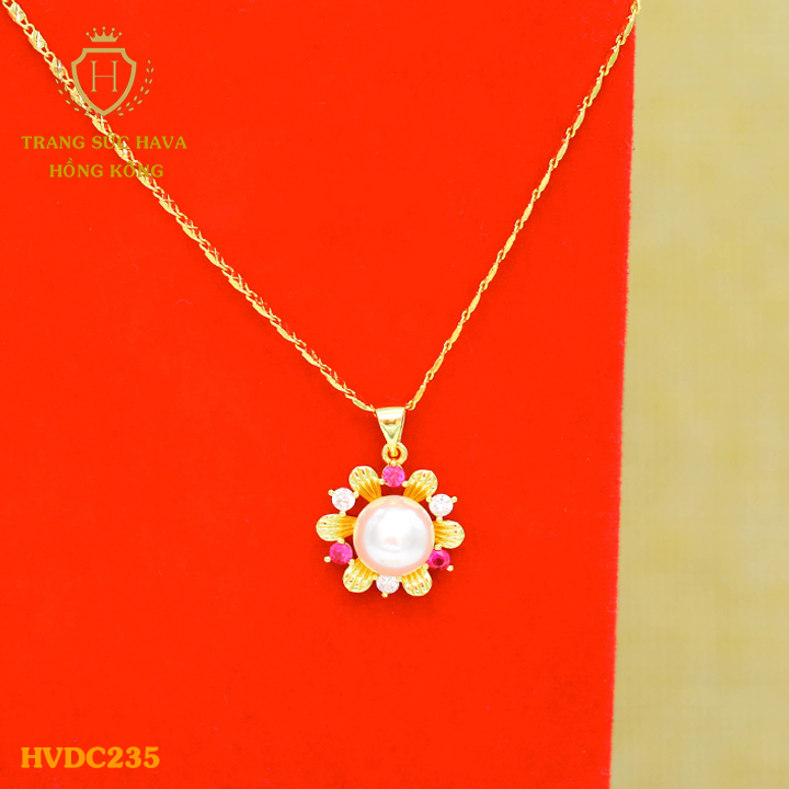 Women necklaces, necklace female face applique Pearl, titanium plating real gold 10K, 18K, 24K high-end (not black)-jewelry Hava Hong Kong style fashion