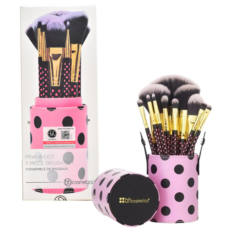 BH Cosmetics 11 Pcs Pink A Dot Brush Set