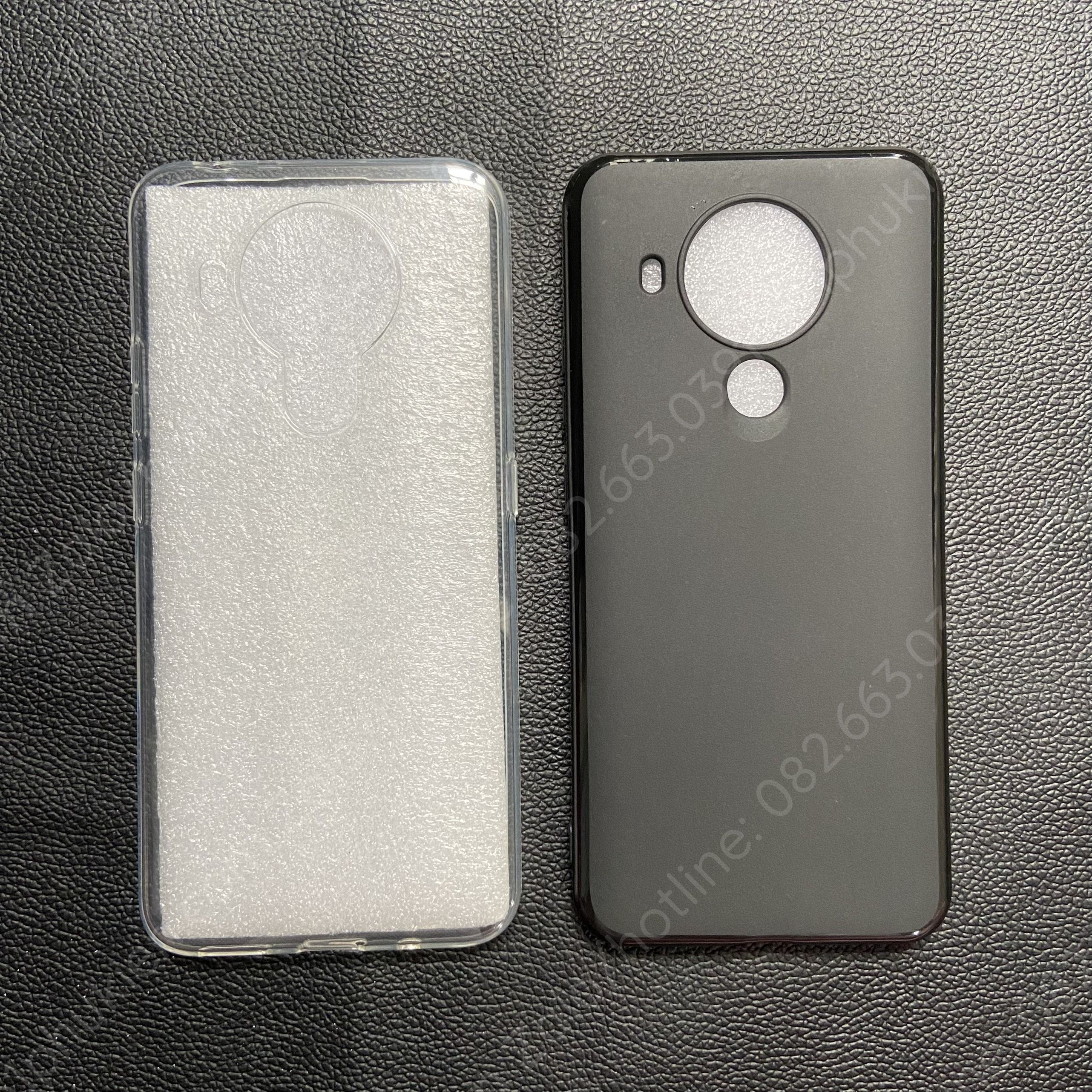 Ốp lưng Nokia 5.4 dẻo đen trơn và dẻo trong viền gồ bảo vệ cam