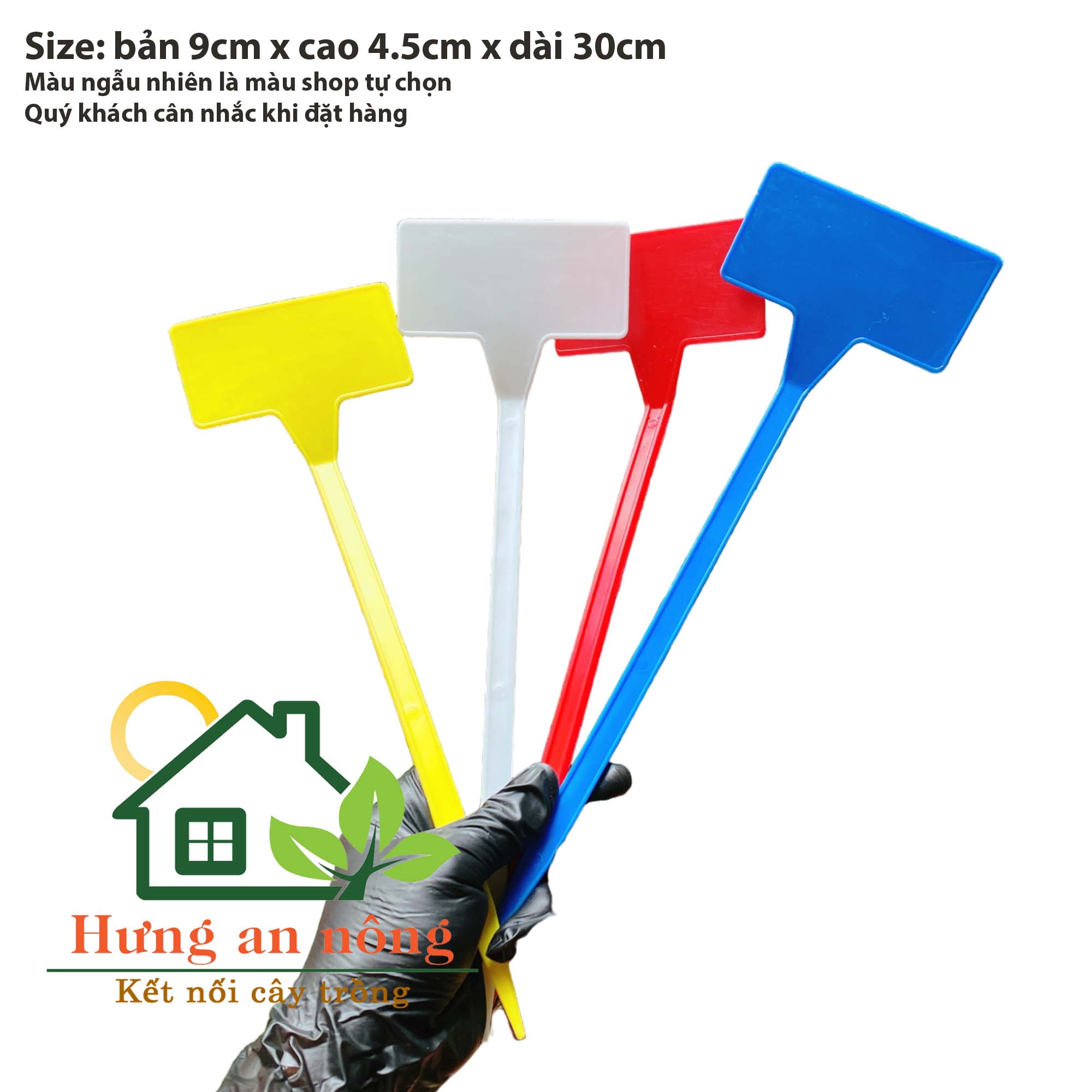 Sét 10 thẻ trụ nhựa bản to dùng cắm ghi tên đánh dấu cây trồng, sự kiện, tiệc size 4.5x9x30cm