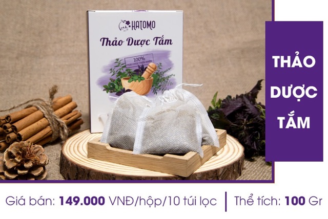 Tắm Thảo Dược HATOMO (10 Túi Lọc)