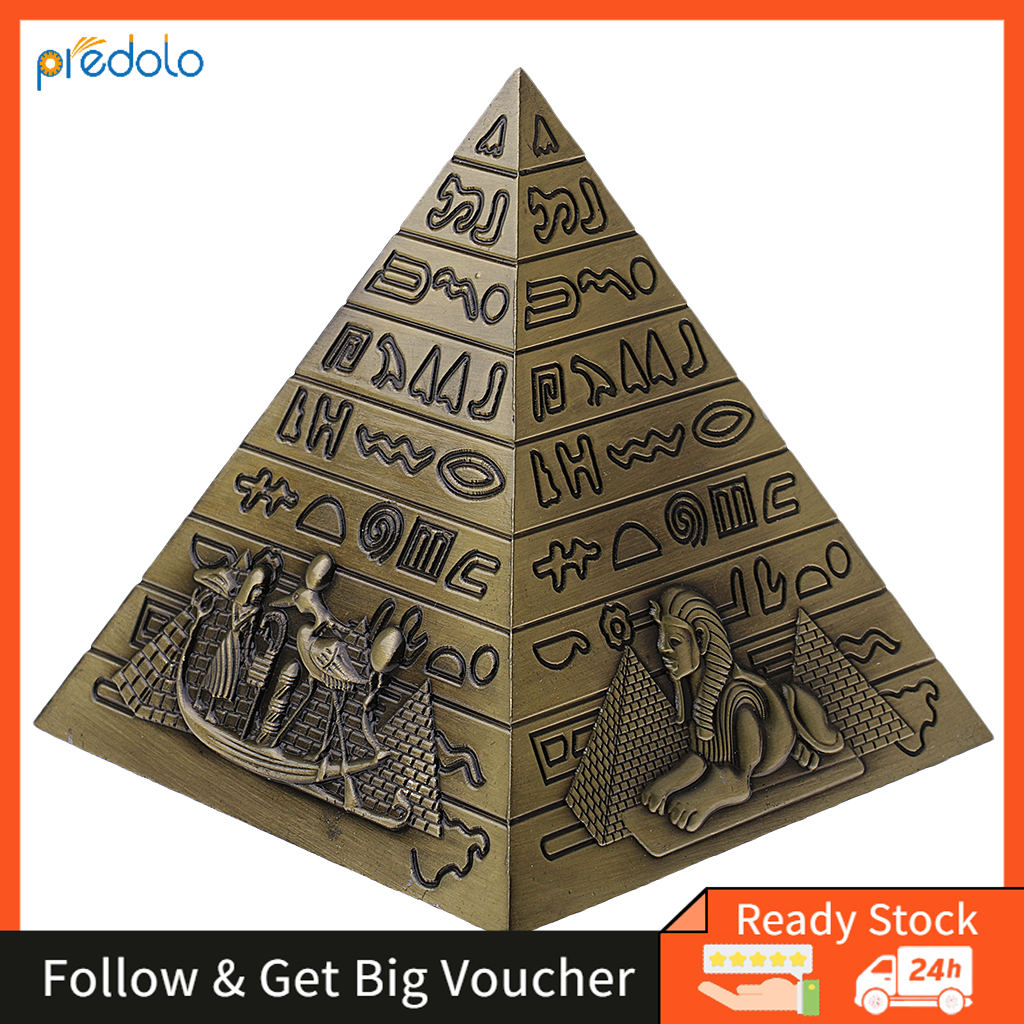 predolo Metal Handicrafts Egyptian Pyramids Building Model Bookshelf Ornament