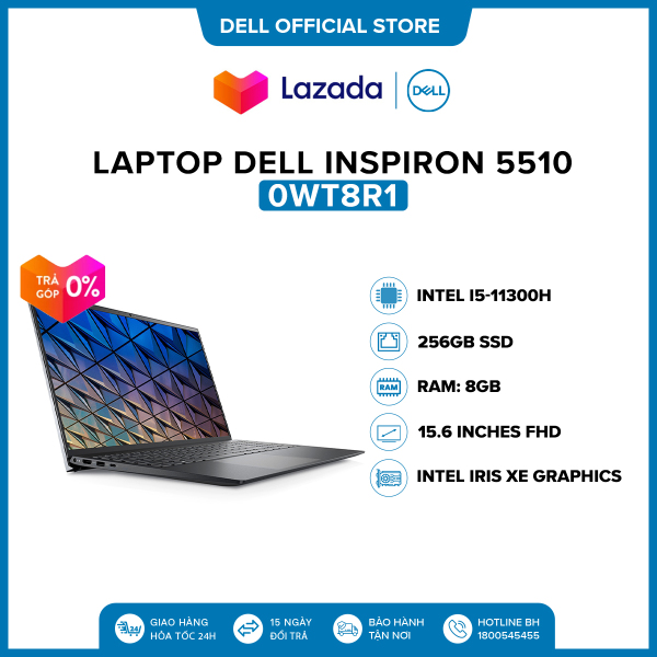 Bảng giá Laptop Dell Inspiron 5510 15.6 inches FHD (Intel / i5-11300H / 8GB / 256GB SSD / Finger Print / OfficeHS19 / Win 10 Home SL) l Silver l 0WT8R1 l HÀNG CHÍNH HÃNG Phong Vũ