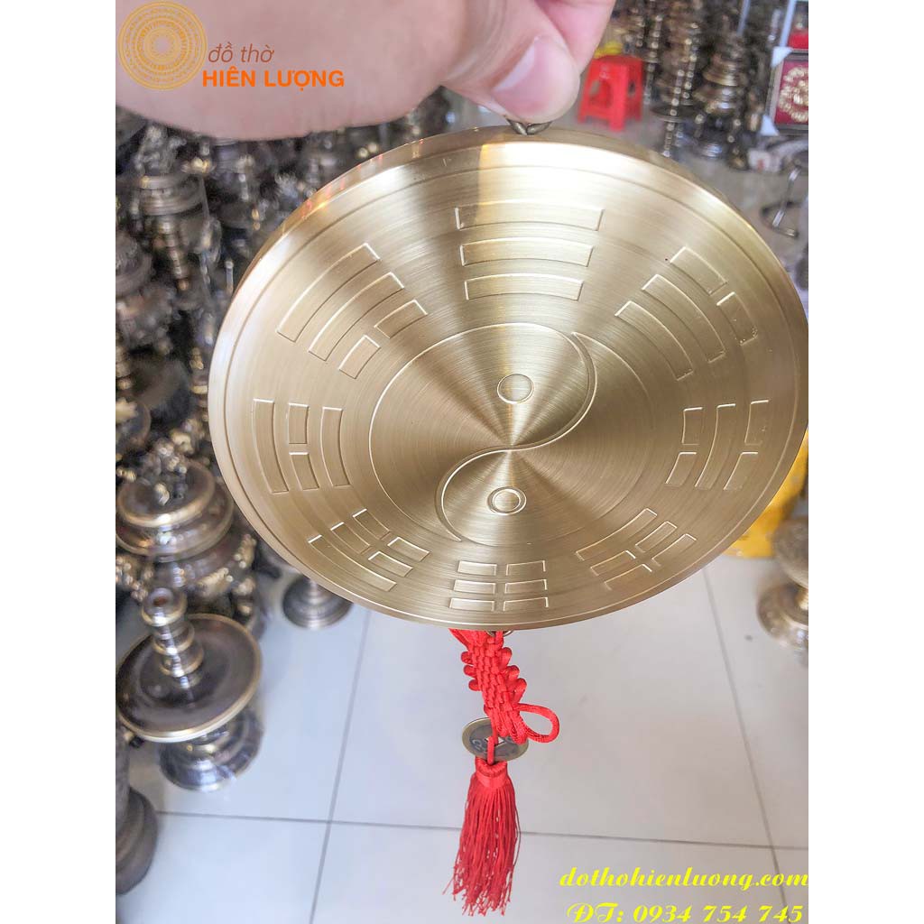 Gương Bát Quái Bằng Đồng Phong Thủy Có Mặt Kính Ở Giữa Đường Kính 13cm, 17cm, 20cm