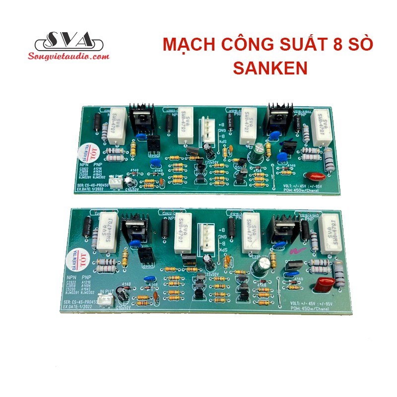 MẠCH CÔNG SUẤT 8 SÒ SANKEN (2 KÊNH) - 1 CẶP