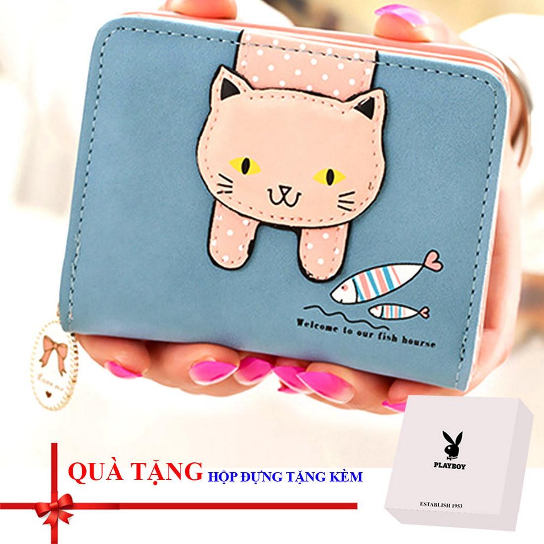 Ví / bóp nữ mini cao cấp có hộp đựng (Ví gấp)