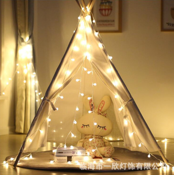 Dây Đèn Led Cherry Ball 40 Bóng Dùng Pin AA và USB