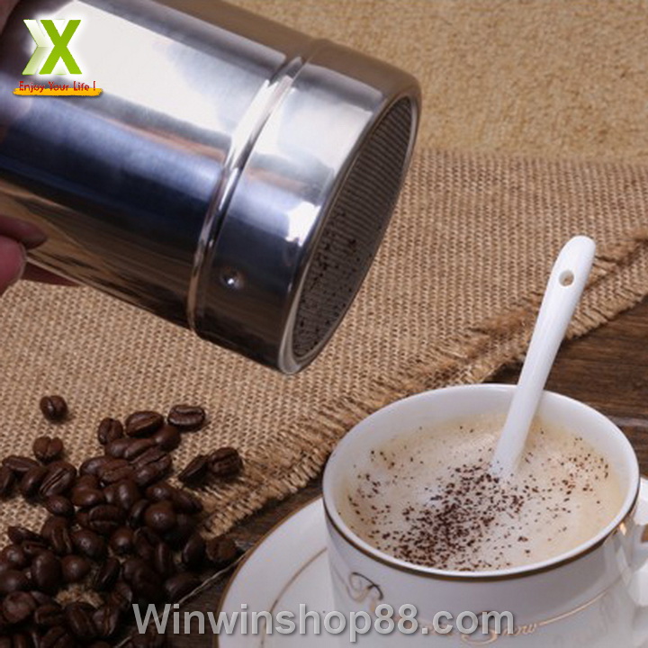[HCM]Lọ rắc bột ca cao matcha chất liệu inox