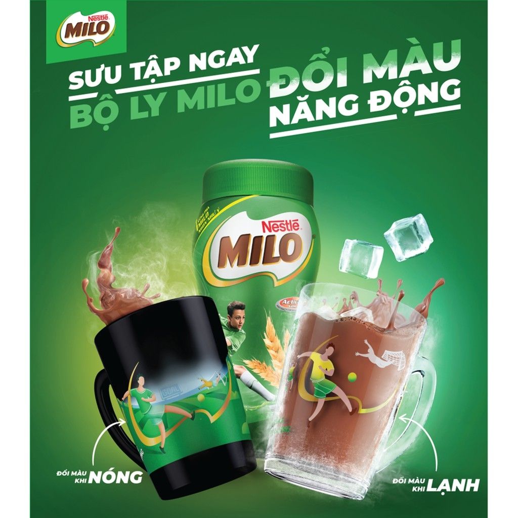 [Tặng Ly Thủy Tinh MILO Đổi Màu] Thức uống lúa mạch Nestlé MILO bột hũ 400g