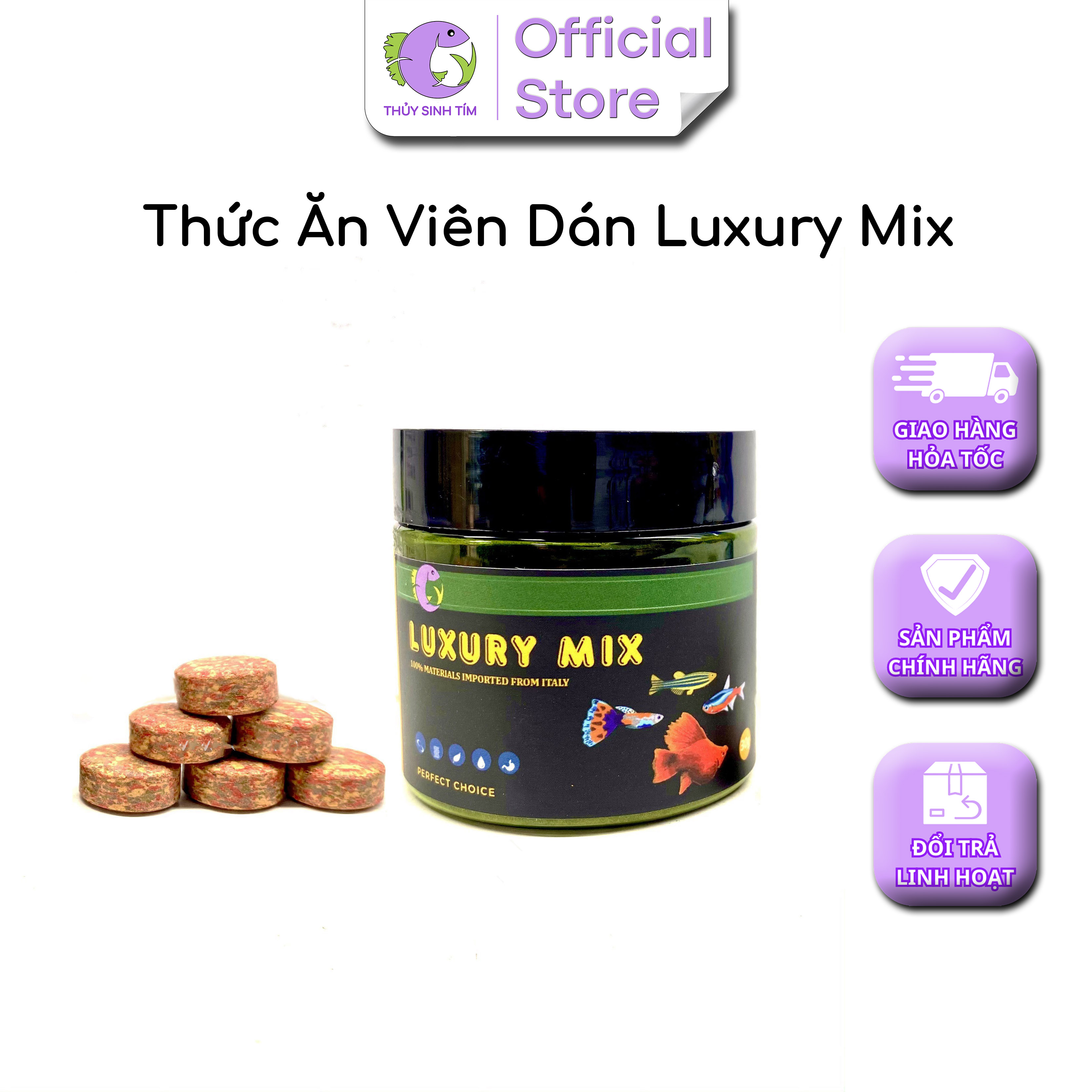 Thức Ăn Viên Dán Luxury Mix Dành Cho Cá Cảnh