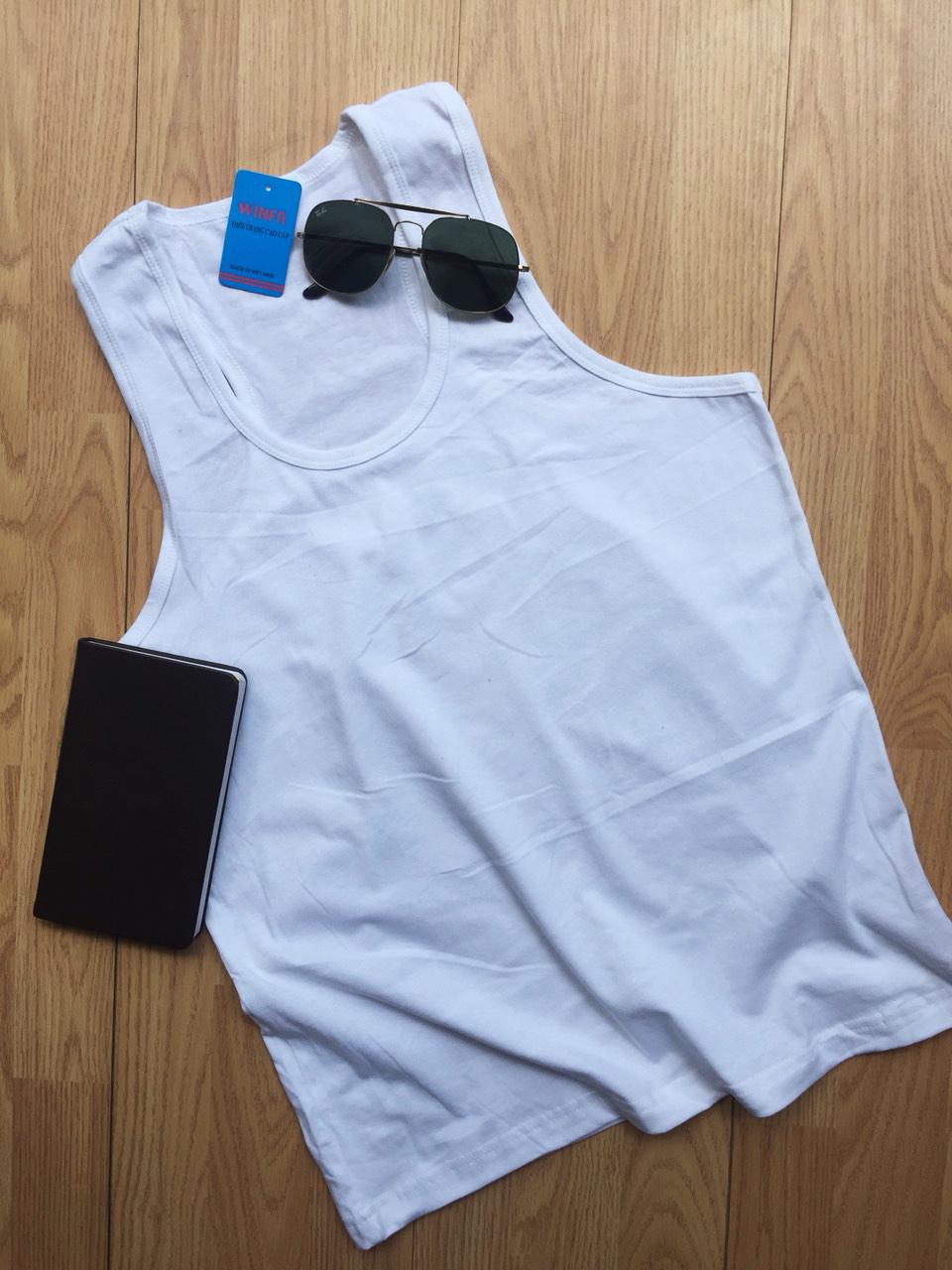 [HCM]ÁO 3 LỖ NAM MÀU TRẮNG 100% COTTON