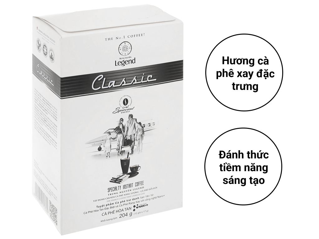 Cà phê hòa tan Trung Nguyên Legend Classic 204g
