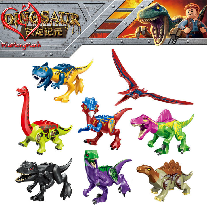 Bộ 8 Khủng Long Siêu Đẹp Dinosaur Non-Lego YG Đồ Chơi Lắp Ráp Xếp Hình MOC DIY
