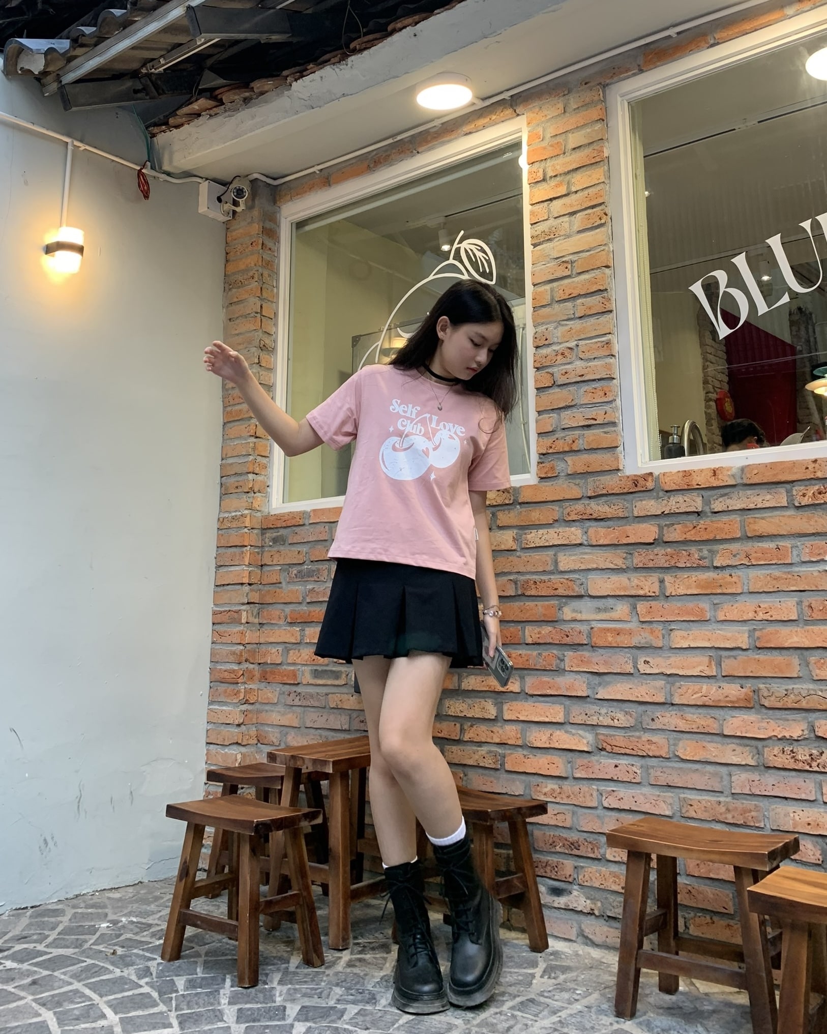 Áo thun form nữ SLC - regular tee "Cherry Heart"