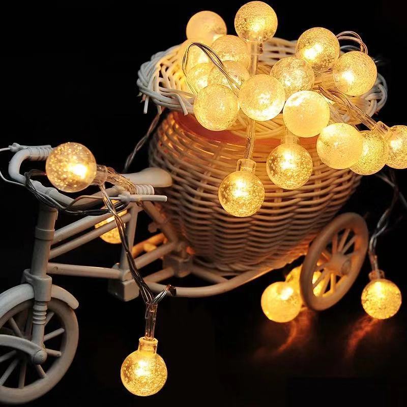 Dây đèn led Cherry Ball pha lê bi bọt trang trí (cắm điện 220V)