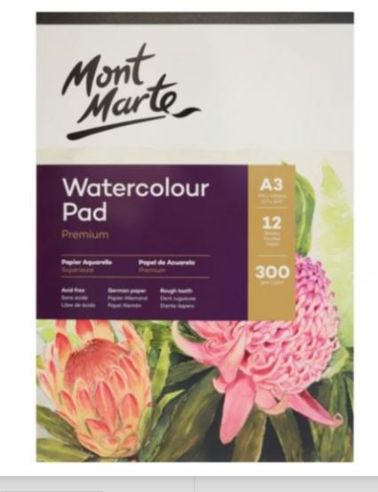 Sổ vẽ màu nước, A5/A4/A3, 300gsm, Mont marte