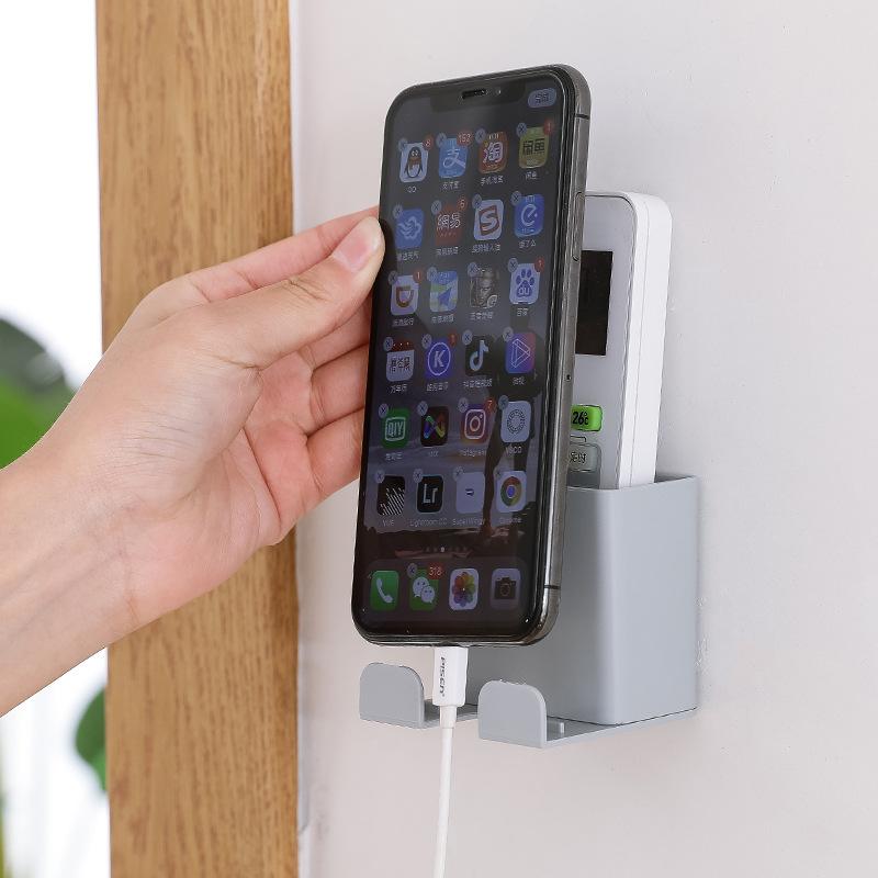 Hộp để remote máy lạnh và điện thoại dán tường (tặng miếng dán 2 mặt)
