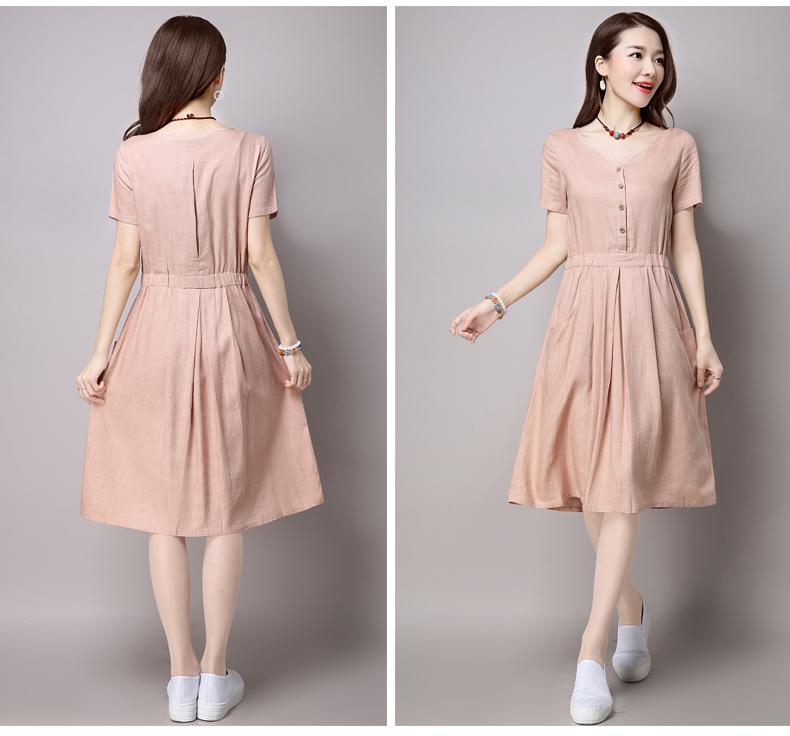 ĐẦM SUÔNG CHUN EO PHỐI TÚI CHÉO - DS116