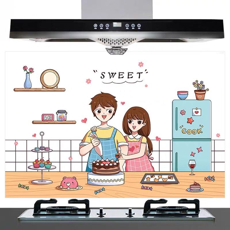 Decal dán bếp chống dầu mỡ (kích thước 60cm x 90cm)