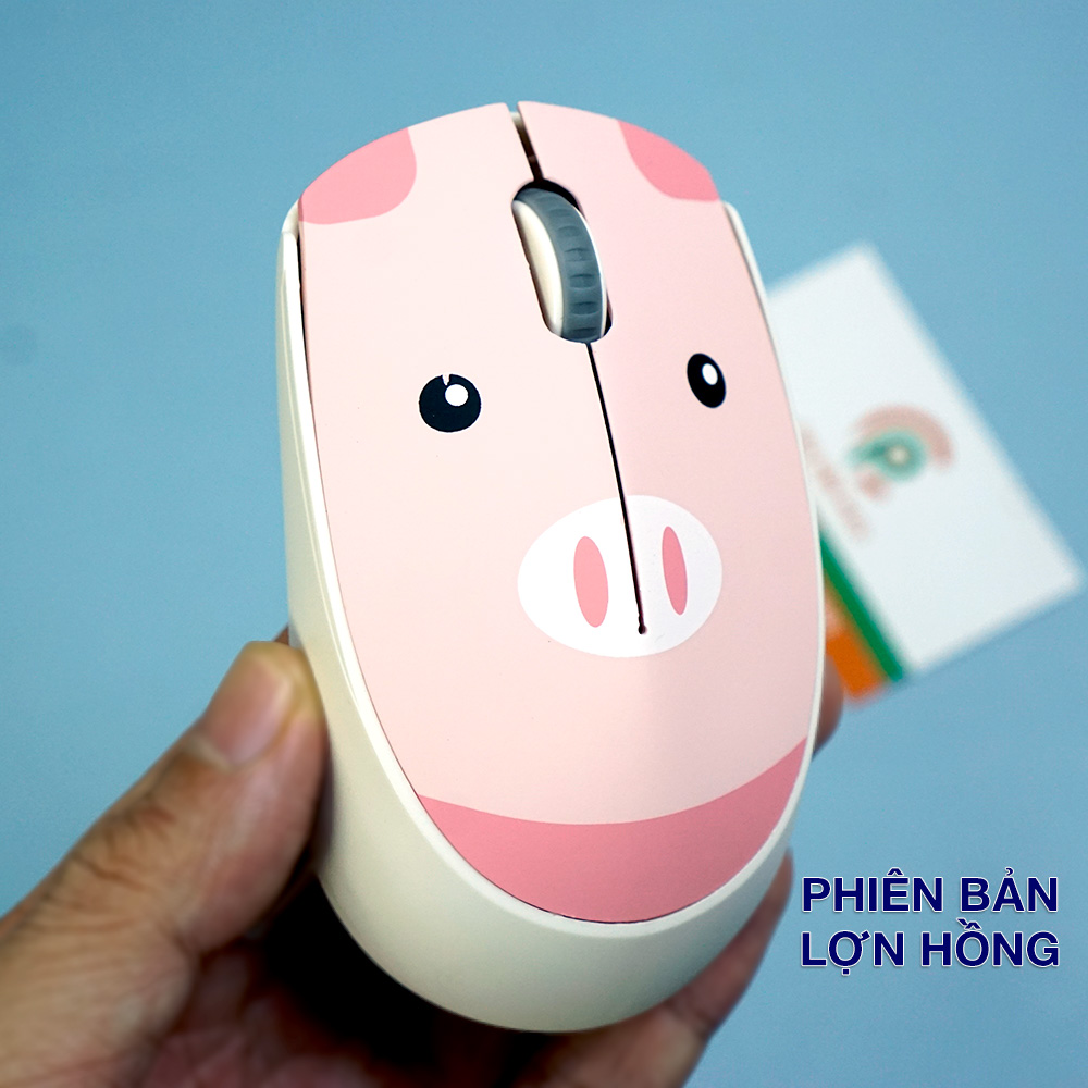 Chuột không dây hồng Wireless - Chuột máy tính không dây dễ thương cute  hình thú đối thủ của Logitech | Lazada.vn