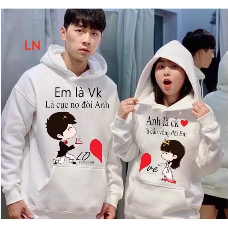 [FREESHIP] Set 2 áo hoodie nỉ đôi vợ chồng vk ck, cam kết hàng đúng mô tả, chất lượng đảm bảo an toàn đến sức khỏe người sử dụng, đa dạng mẫu mã, màu sắc, kích cỡ