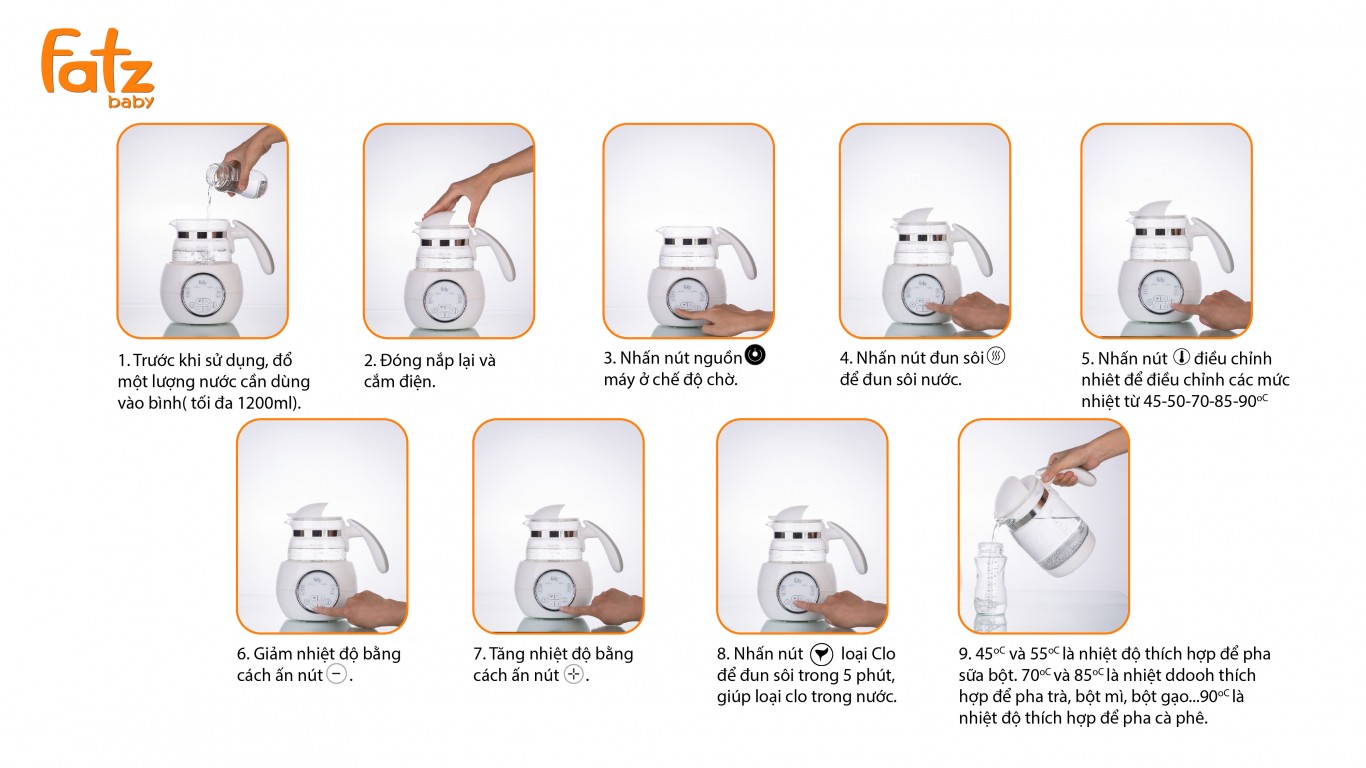 Máy đun và hâm nước pha sữa điện tử Fatz Baby QUICK