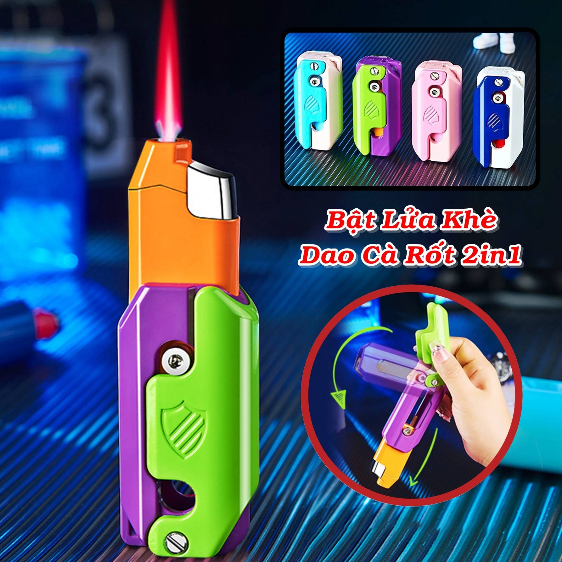 BẬT LỬA KHÈ CÀ RỐT 2in1 ( ĐỒ CHƠI VÔ TRI )
