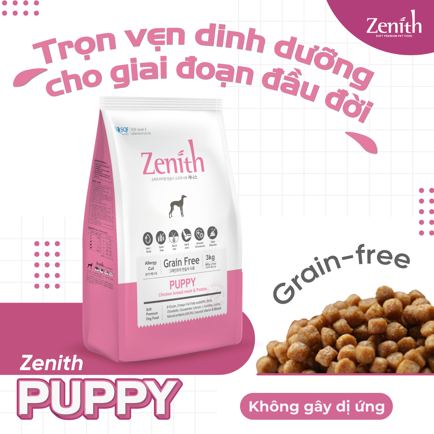 Thức ăn hạt mềm Zenith dành cho chó con - T3 PETS SHOP