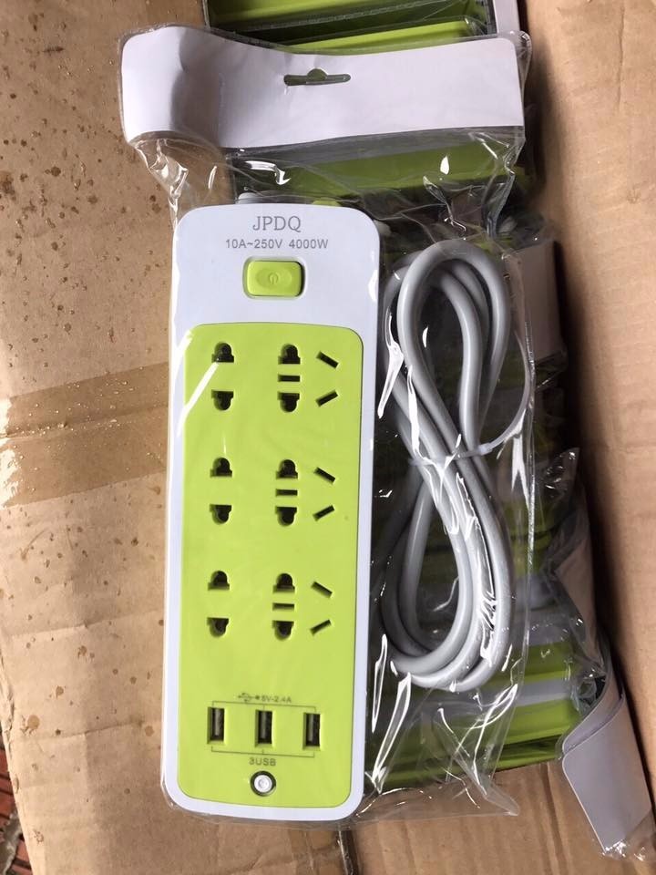 Ổ cắm điện đa năng 6 phích 3 cổng usb