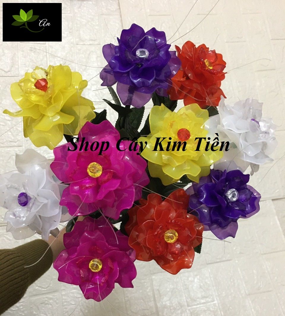 Nguyên liệu làm hoa hồng pha lê đá( combo 10 bông )
