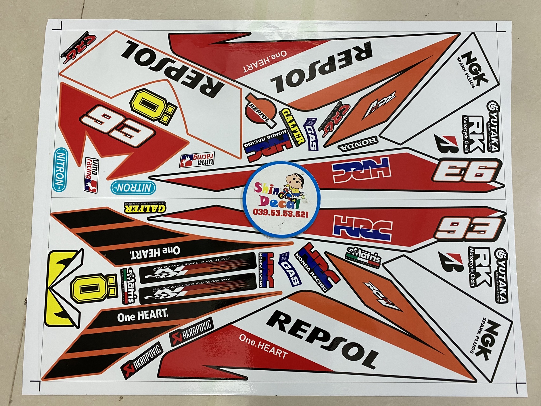 Tem rời honda winner 150 repsol 93
