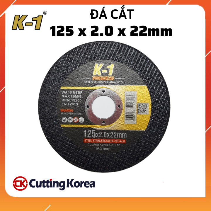ĐÁ CẮT SẮT 125 | Đá cắt K1 đen 125 | Đá cắt sắt 1 tấc 2