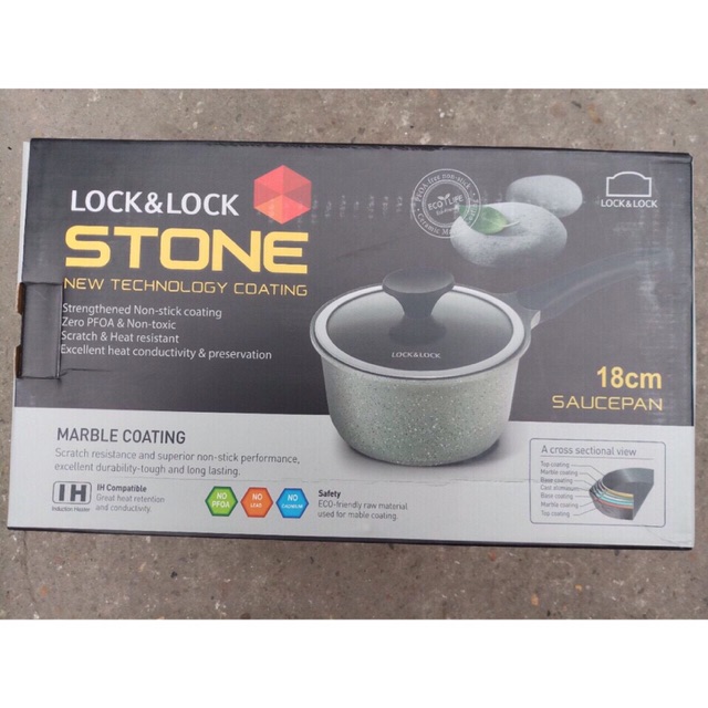 🍳🍳QUÁNH LOCK ĐÁ STONE 7 LỚP PHI Lock&Lock LCA6181D