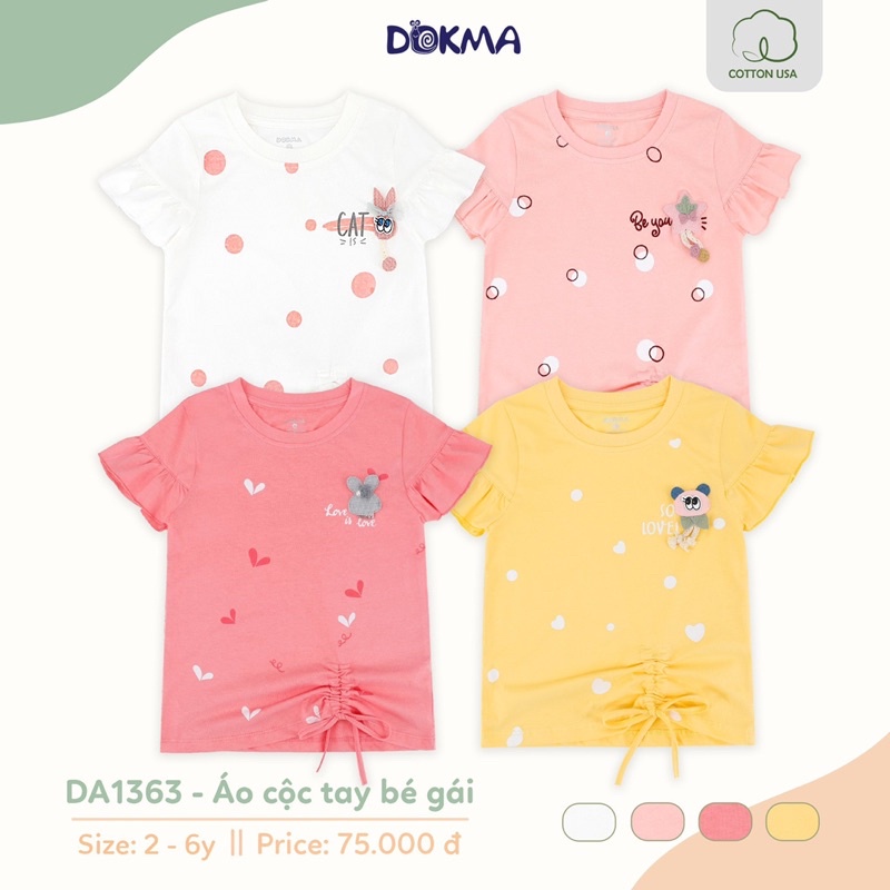 2-6Y Áo cộc tay bé gái Dokma DA1363 (11-22kg)