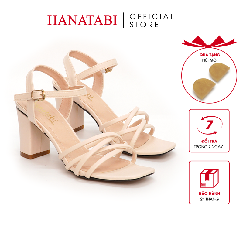 Hanatabi women's sandals 7cm high heels square toe strap back to toe where big mouth is mfsdg7f13.