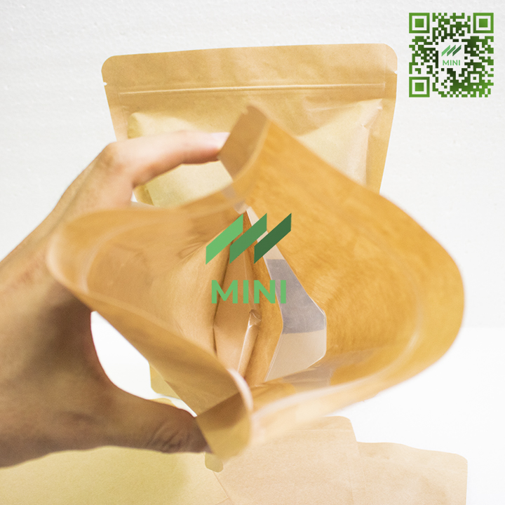 [1 Kg] Túi zip giấy Kraft có cửa sổ