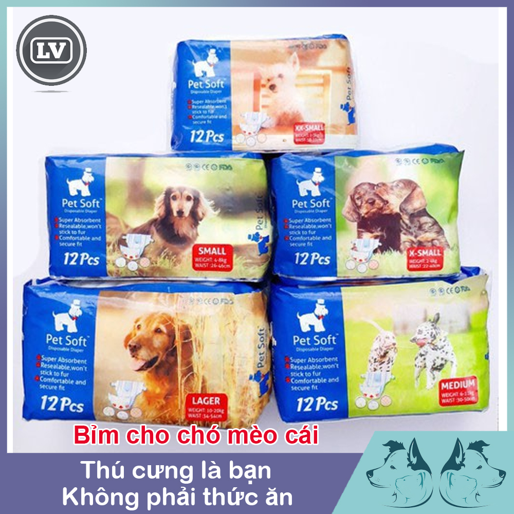 Bịch 12 miếng Tã bỉm vệ sinh cho chó mèo
