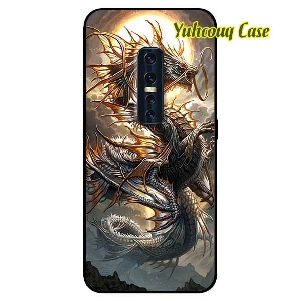 [HCM]Ốp Cường Lực Dẻo Đen Dành Cho Vivo V17 Pro Mẫu Rồng Ánh Trăng