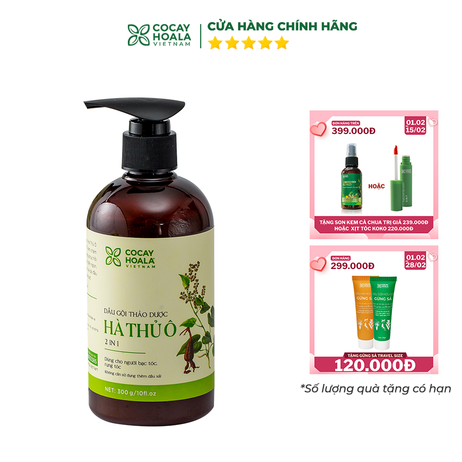 Dầu gội thảo dược Hà thủ ô Cân Bằng Sắc Tố Melanin - Ngăn rụng tóc