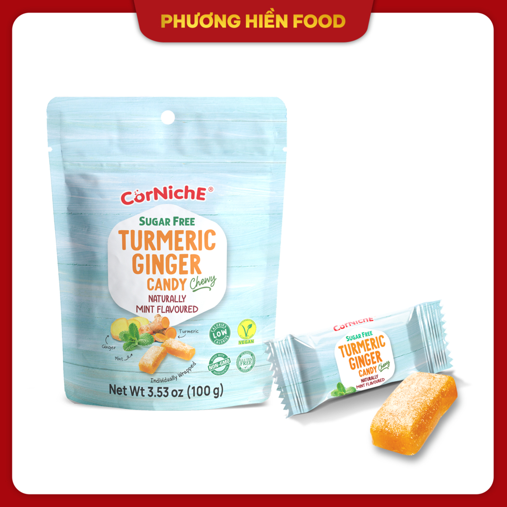 Kẹo gừng nghệ không đường hiệu Corniche 100g