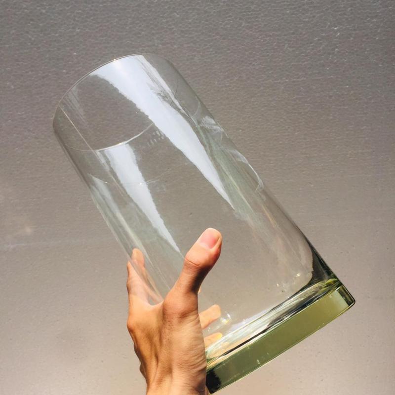Chậu thủy tinh trụ tròn để bàn 15x30cm