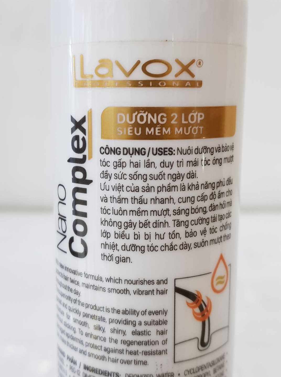 Xịt Dưỡng Tóc Bóng Mượt Cao Cấp LAVOX NANO COMPLEX 180ml