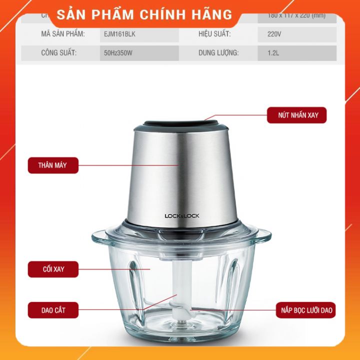 Máy xay thịt Lock&Lock EJM161BLK (350W) chính hãng