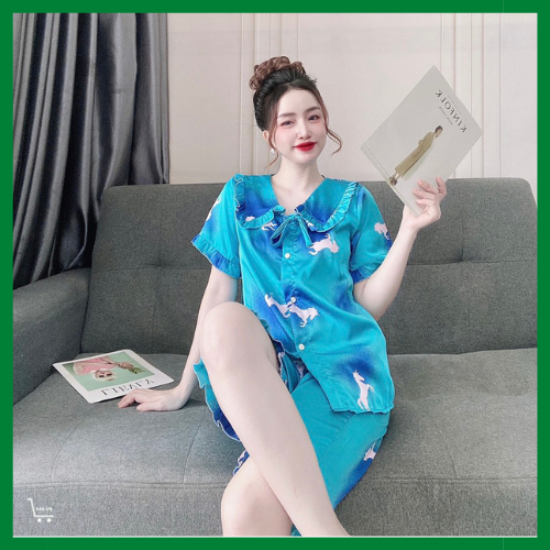 Đồ ngủ lụa Latin lửng, bộ pijama lụa mặc nhà